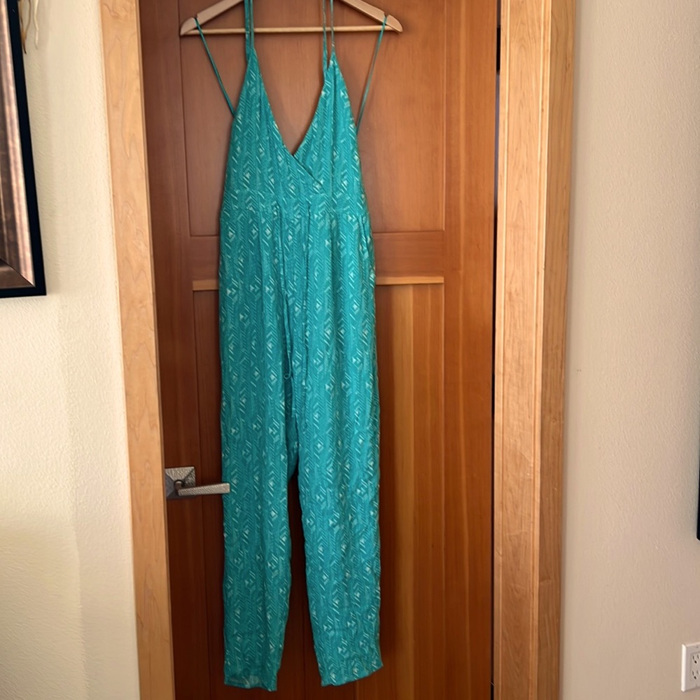 NWT sage the label La mer halter jumpsuit